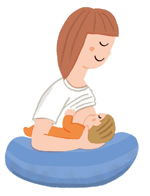 フットボール抱き って 授乳は赤ちゃんとママにとってラクな姿勢で 第22回 さく山さんの母乳育児講座 ぼにゅ育