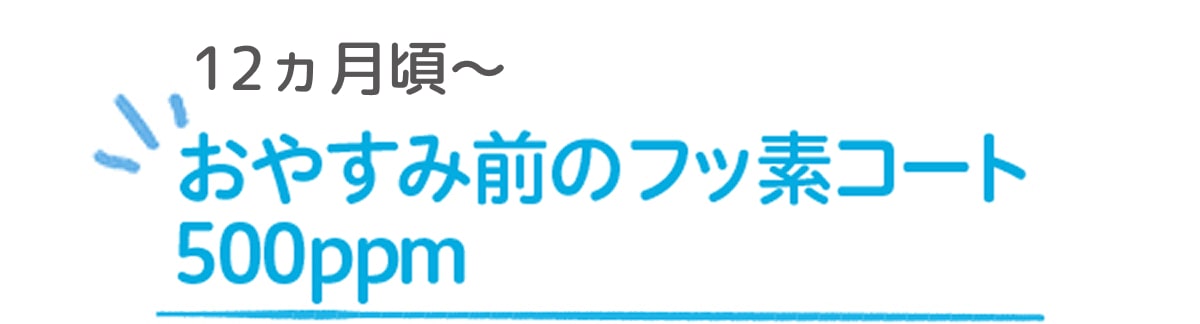 12ヵ月頃～おやすみ前のフッ素コート500ppm