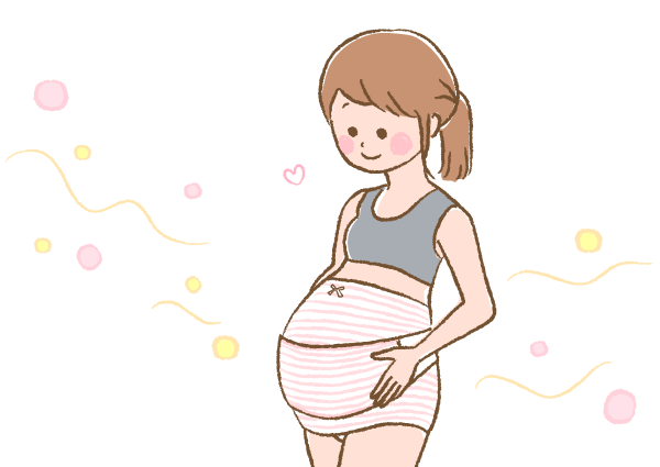 妊婦帯を着けているイラスト画像