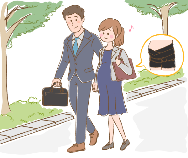 ママとパパのお出かけのイラスト