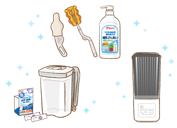 様々な衛生用品のイラスト画像