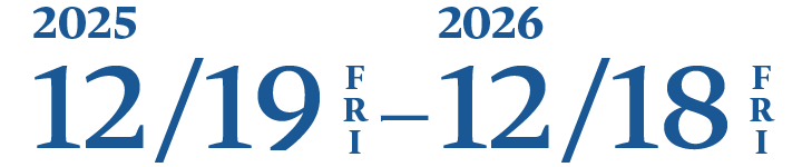2025年12月19日（金）から2026年12月18日（金）まで