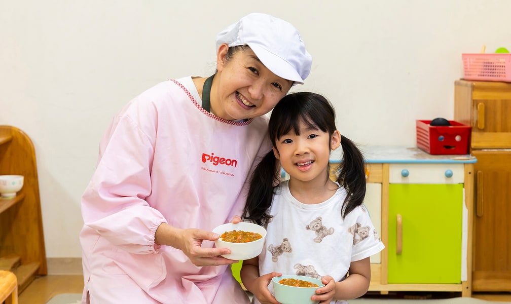 ピジョンハーツが運営する「ピジョンランド上石神井保育園」の先生や園児たちが今回の取材にも協力してくれました。