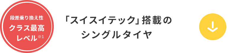 「スイスイテック」搭載のシングルタイヤ