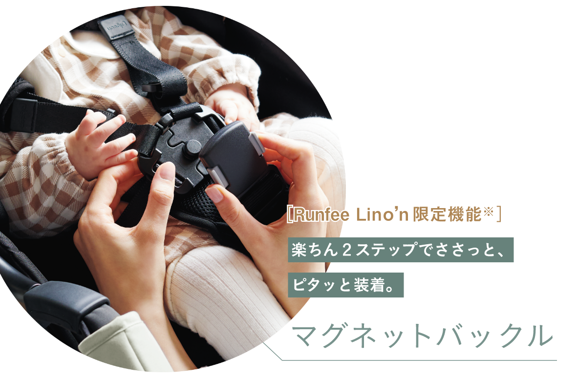 マグネットバックルを装着する写真